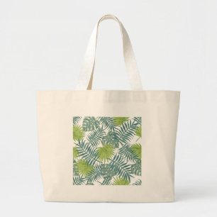 Palm Tree Vintage Hawaiian Print Art Large Tote Bag