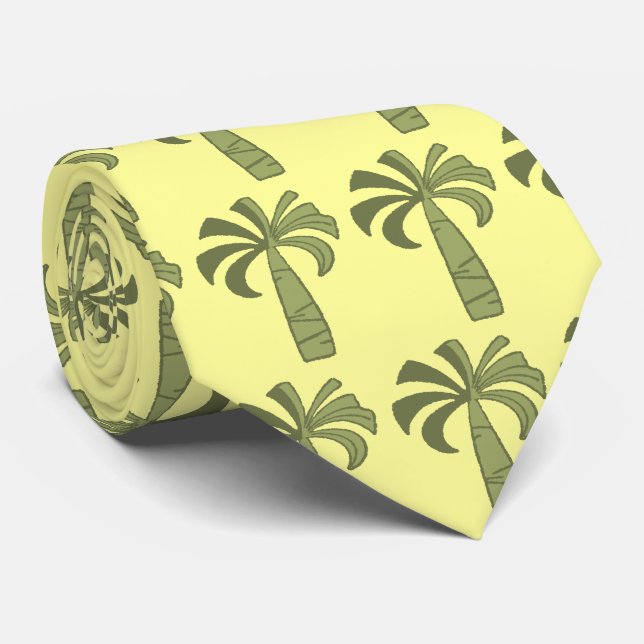 Palm Tree Vintage Hawaiian Tie (Rolled)