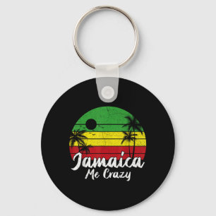Palm Tree Vintage Retro Sunset Jamaica Crazy Key Ring