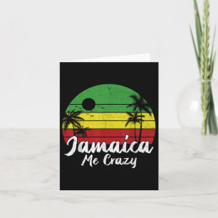 Palm Tree Vintage Retro Sunset Jamaica Me Crazy Su Card