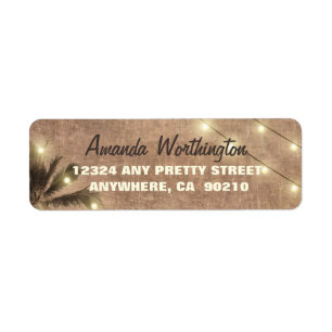 Palm Tree Vintage Wedding Return Address Labels