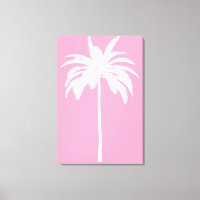 Palm Tree Vintage White Pink Tropical Elegant  
