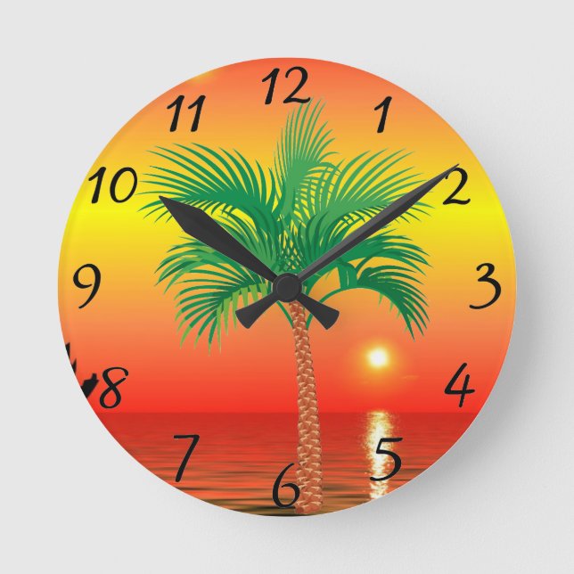 Palm Tree Wall Clock (Front)