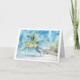 Palm Tree Watercolor Greeting Card
