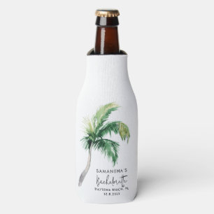 Palm Tree Watercolor Personalised Bachelorette Bottle Cooler