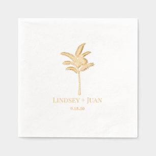 Palm Tree Wedding Foil Napkins