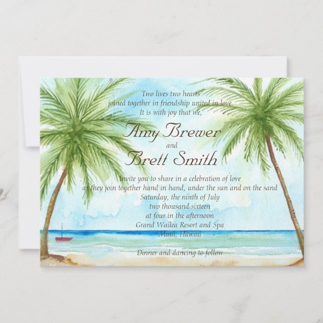 Palm Tree Wedding Invitation (Front)