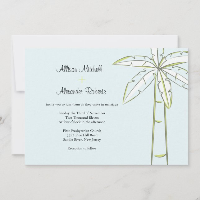 Palm Tree Wedding Invitation (Front)