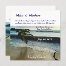 Palm tree | Wedding Invitation Semi-Gloss