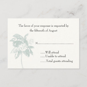 Palm Tree Wedding Response Card