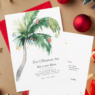 Palm Tree We've Moved Christmas Moving Announcement