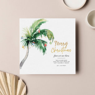 Palm Tree We've Moved Merry Christmas Holiday Announcement