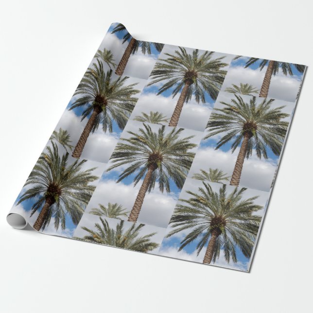 Palm tree wrapping paper (Unrolled)