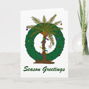 PALM TREE WREATH HOLIDAY CARD