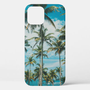 Palm trees above the ocean, vintage toned and retr iPhone 12 case