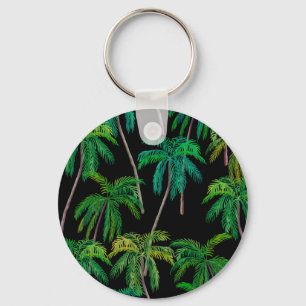 Palm Trees: Acrylic Summer Pattern. Key Ring