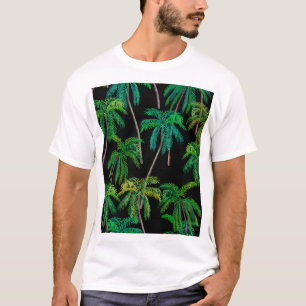 Palm Trees: Acrylic Summer Pattern. T-Shirt