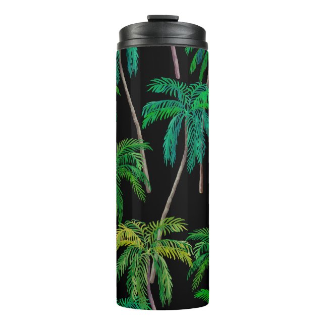 Palm Trees: Acrylic Summer Pattern. Thermal Tumbler (Front)