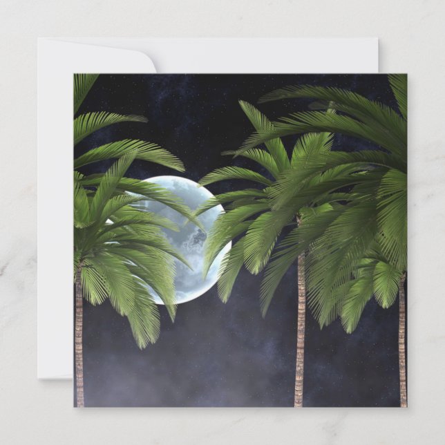 Palm Trees Against the Moon Card (Front)