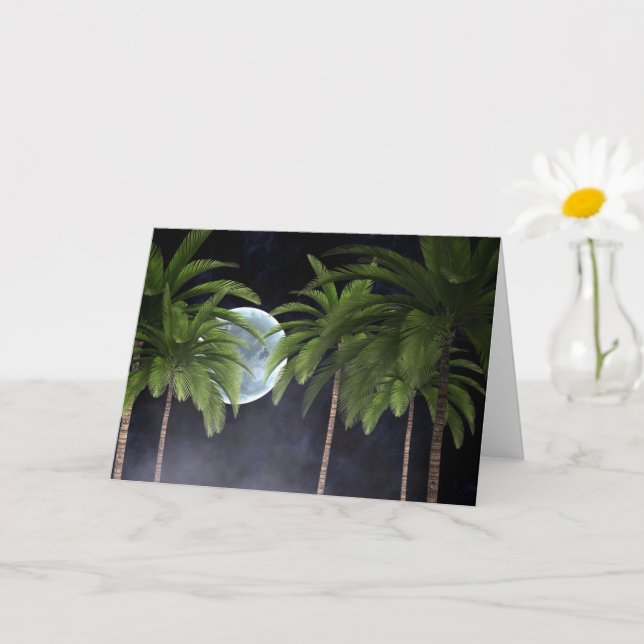 Palm Trees Against the Moon Card (Small Plant)
