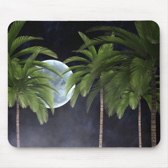 Palm Trees Against the Moon Mouse Mat (Front)