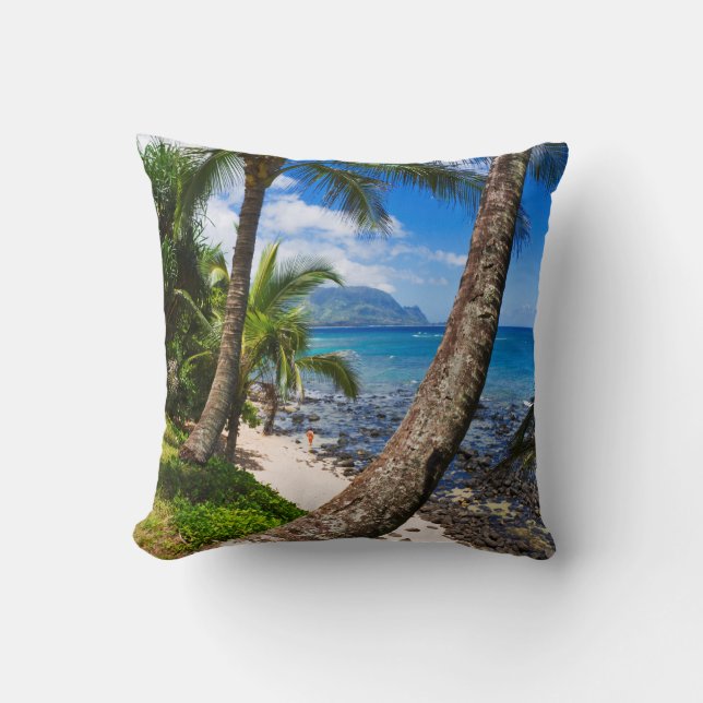 Palm Trees Along Hideaways Beach Cushion (Front)
