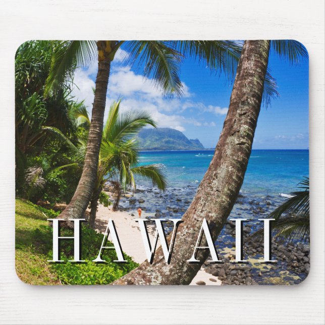 Palm Trees Along Hideaways Beach Mouse Mat (Front)