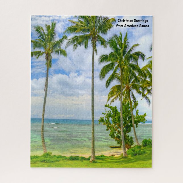 Palm Trees American Samoa.Christmas Greetings Jigs Jigsaw Puzzle (Vertical)