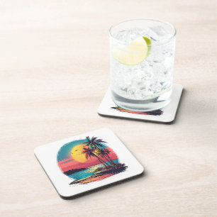 Palm trees and beach coaster