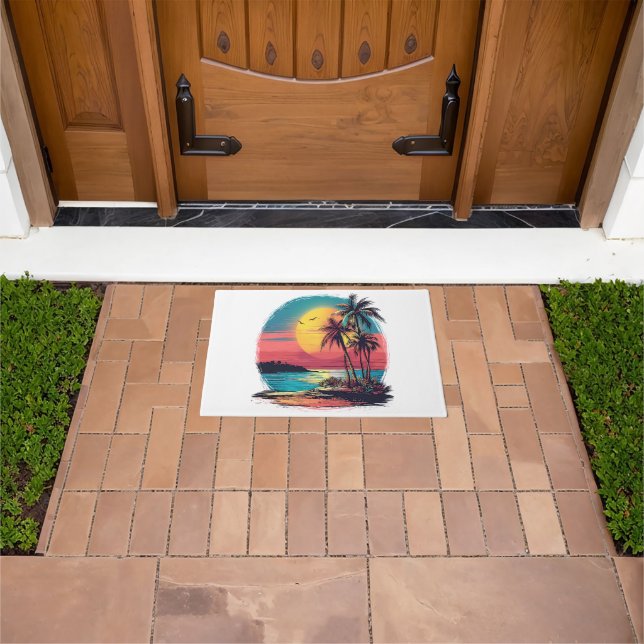 Palm trees and beach doormat (Outdoor)