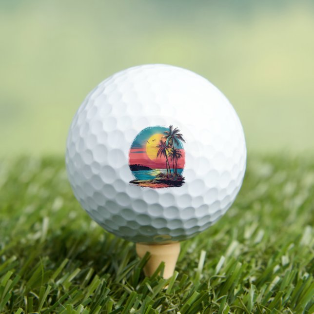 Palm trees and beach golf balls (Insitu Tee)