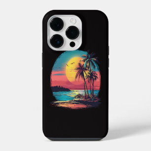 Palm trees and beach iPhone 14 pro case