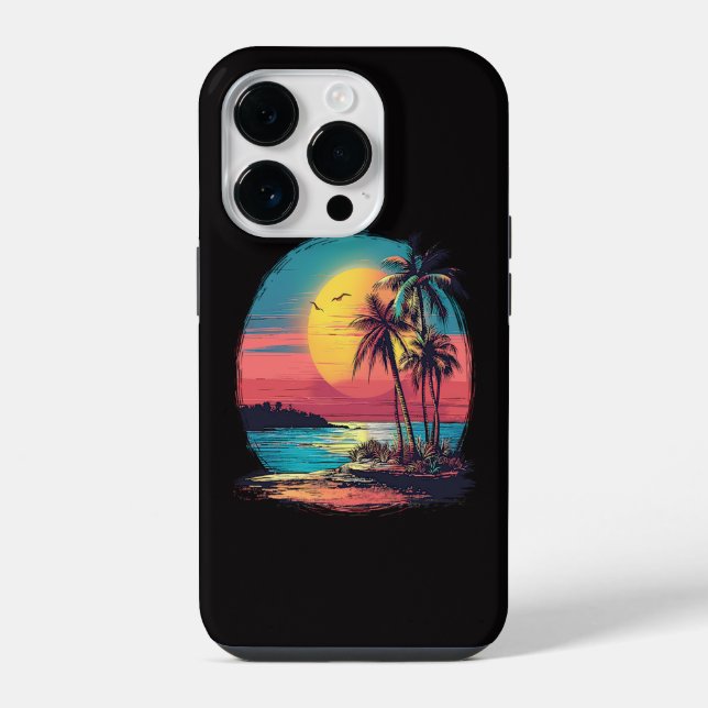 Palm trees and beach iPhone case (Back)