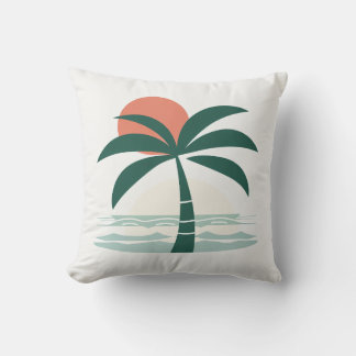 Palm trees and beach sunset cushions