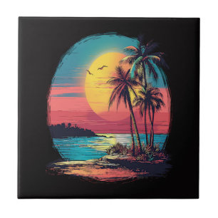 Palm trees and beach tile