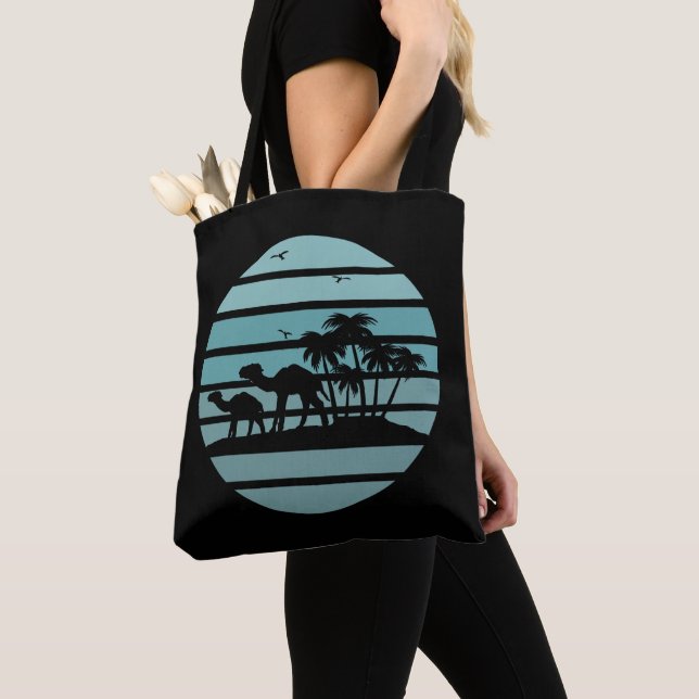 palm trees and camels  tote bag (Close Up)