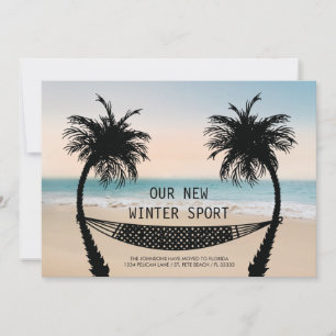 Palm Trees and Hammock on Florida Beach Moving Announcement
