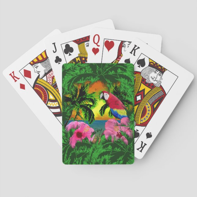 Palm Trees And Island Sunsets Playing Cards (Back)