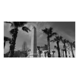 Palm Trees and Obelisk, Boulogne-sur-Mer, France Poster