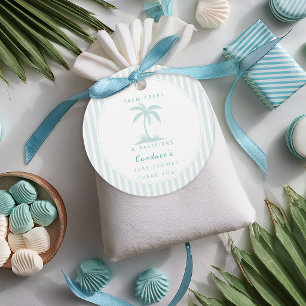 Palm Trees and Pacifiers Coastal Baby Shower Favou Favour Tags