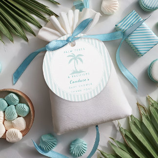 Palm Trees and Pacifiers Coastal Baby Shower Favou Favour Tags