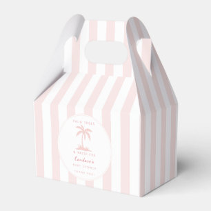 Palm Trees and Pacifiers Pink Coastal Baby Shower Favour Box
