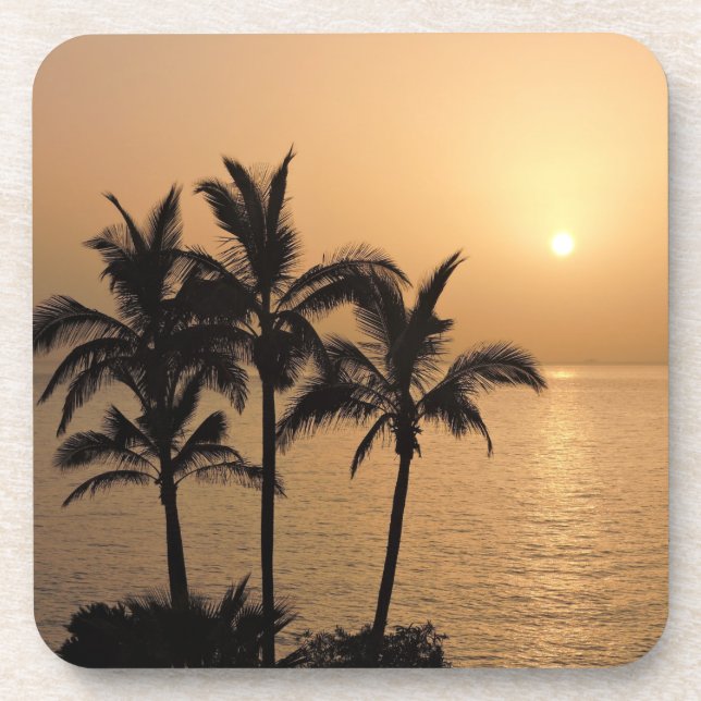 Palm Trees and Romantic Sunset Coaster (Front)