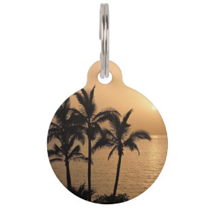 Palm Trees and Romantic Sunset Pet Tag