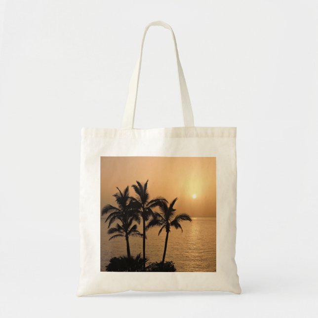 Palm Trees and Romantic Sunset Tote Bag (Front)