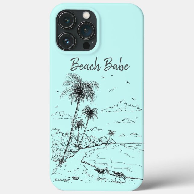Palm Trees and Sandpiper Beach Life Case-Mate iPhone Case (Back)