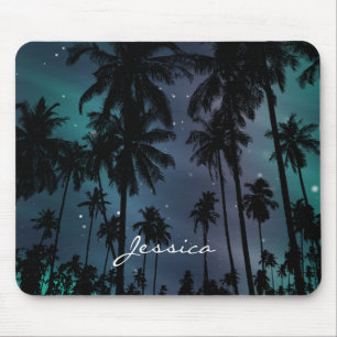 Palm Trees and Starry Night Sky Personalised Mouse Mat