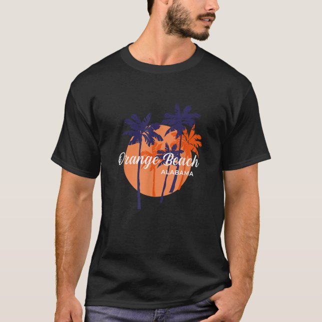 Palm Trees And Sun Summer Vacation Orange Beach Al T-Shirt (Front)