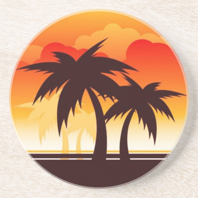 Palm Trees and Sunset Coaster (Front)