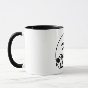 Palm Trees And Sunset in Black Mug